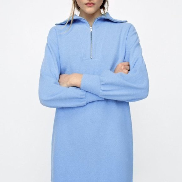 Zara Soft High Collar Quarter Zip Dress - Picture 3 of 6